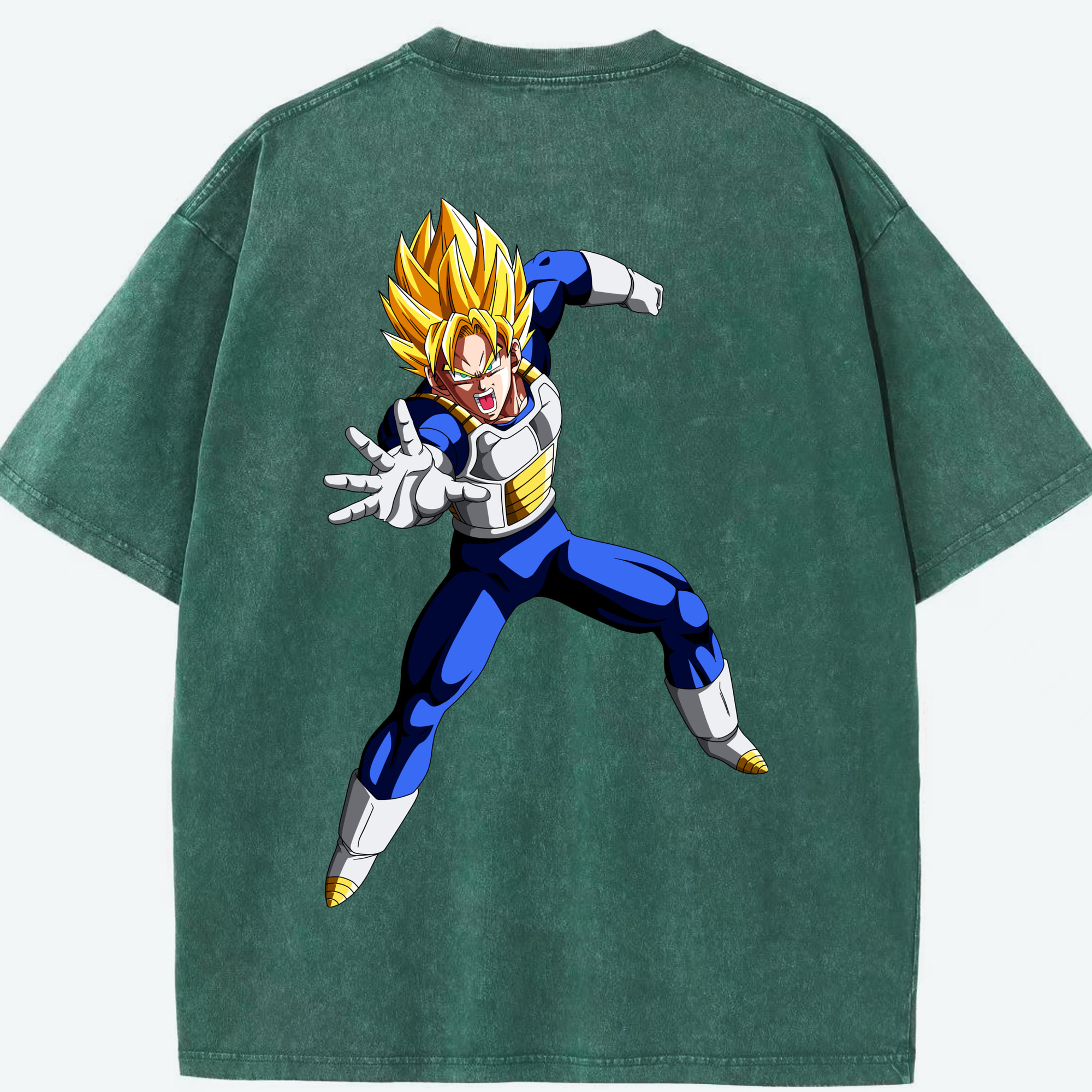 （画像用） ドラゴンボール ベジータ四世（Bejīta Yonsei）DRAGON BALL Vegeta IV 綿100% ヴィンテージ風 半袖Tシャツ（背面プリント）